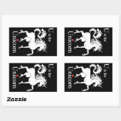 Unicorn、UはUnicornフラッシュカード用 長方形シール (シート)