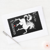 Unicorn、UはUnicornフラッシュカード用 長方形シール (封筒)