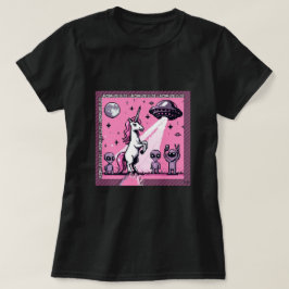 Unicorn UFO Selfie: Square Land (Pixel Art) #1 Tシャツ