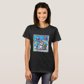 Unicorn UFO Selfie: Square Land (Pixel Art) #3 Tシャツ (正面フル)