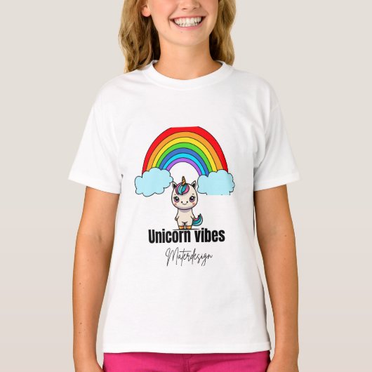 Unicorn Vibes魔法Tee#kidstshirts Tシャツ (正面)