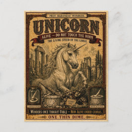 Unicorn, Vintage Circus Monster ポストカード