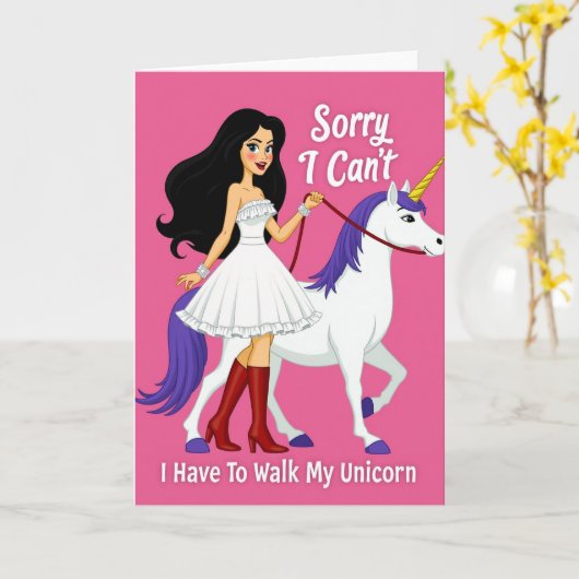 Unicorn Walk Excuse Card カード (黄色い花)