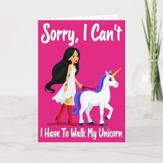Unicorn Walk Funny Friend Card カード (正面)