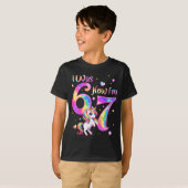 Unicorn was 6 7 six seven 7th bday birthday girl tシャツ (正面フル)