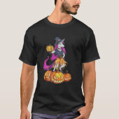 Unicorn Witch Spooky Pumpkin Halloween Tシャツ (正面)