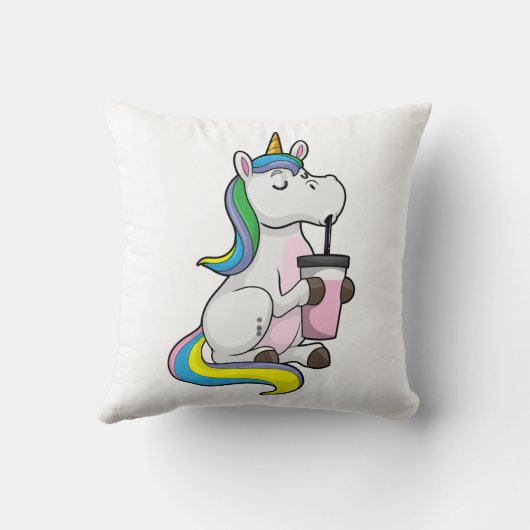 Unicorn with Bubble Tea クッション (裏面)