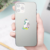 Unicorn with Bubble Tea シール (スマートフォン)
