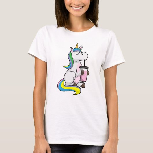 Unicorn with Bubble Tea Tシャツ (正面)