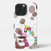 Unicorn with Coffee  iPhoneケース (裏面)