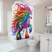 Unicorn with Dreads シャワーカーテン (インサイチュ)