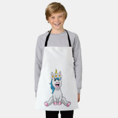 Unicorn with Flowersデイジー エプロン (着用した状態)