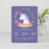 Unicorn with Flowers招待状 招待状 (スタンド正面)