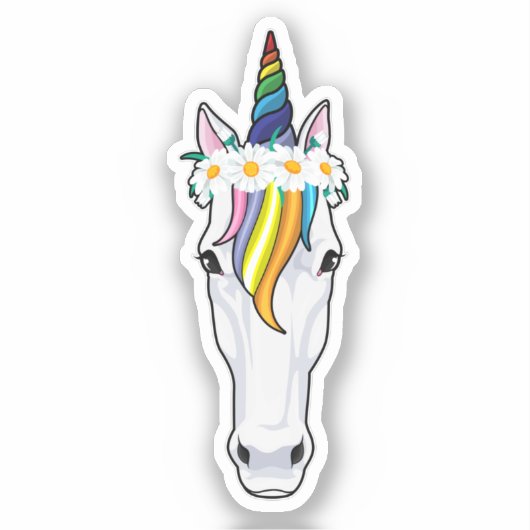 Unicorn with Flowers シール (正面)