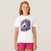 Unicorn With Flowers Tシャツ (正面フル)