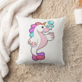 Unicorn with Water bubbles.PNG クッション (ブランケット)