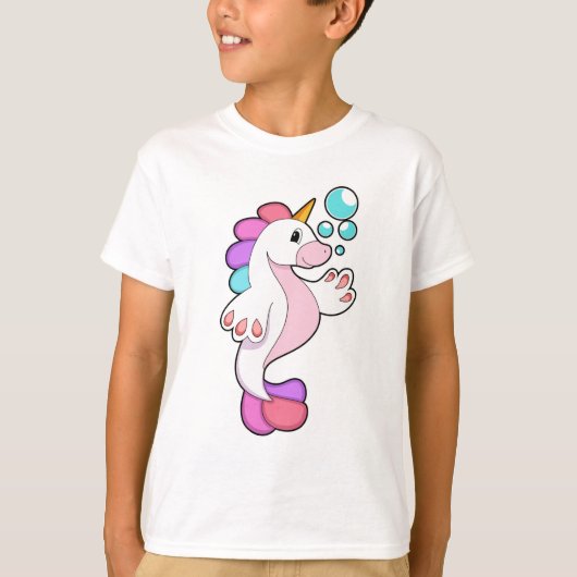 Unicorn with Water bubbles.PNG Tシャツ (正面)