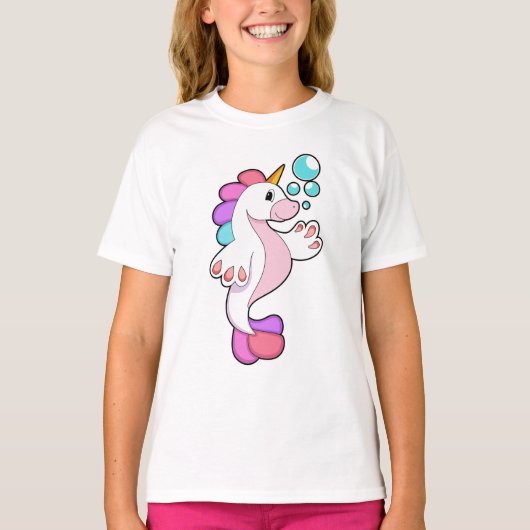Unicorn with Water bubbles.PNG Tシャツ (正面)