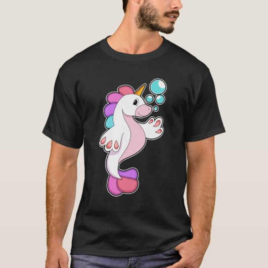 Unicorn with Water bubbles.PNG Tシャツ (正面)