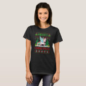 Unicorn  Xmas Tree Lights Ugly Santa Unicorn Chris Tシャツ (正面フル)