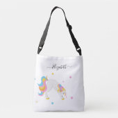 Unicorn yogaはおもしろいの白名を出す クロスボディバッグ (裏面)