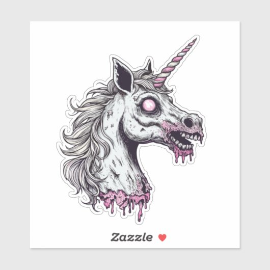 Unicorn Zombie Head シール (シート)