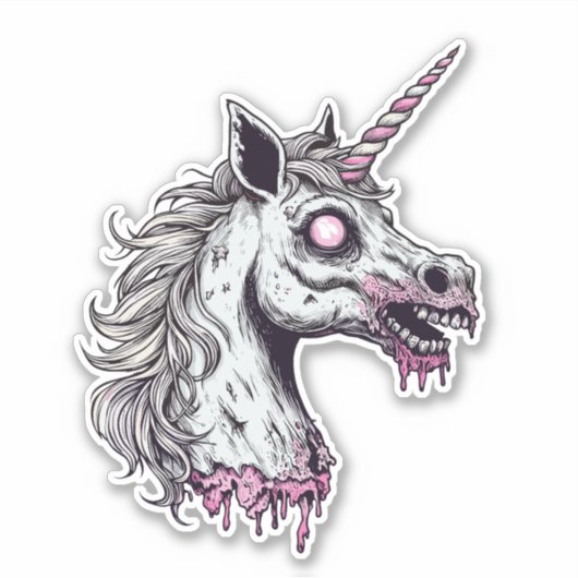 Unicorn Zombie Head シール (正面)
