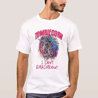 Unicorn Zombie Zombiecorn I Love Tシャツ