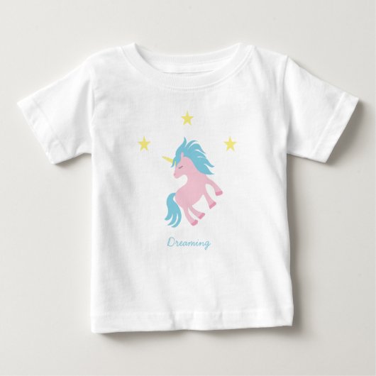 Unicornio rosa ベビーTシャツ (正面)