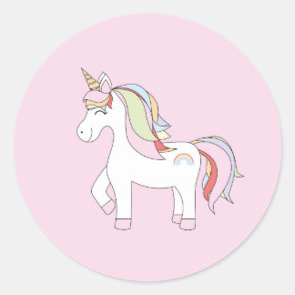 Unicornio rosa ラウンドシール