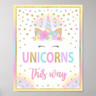 Unicornsこの方法サイン、Unicornサイン ポスター