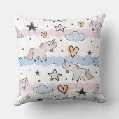 Unicorns and stars pattern クッション (裏面)