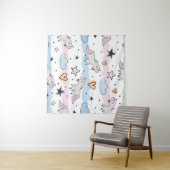 Unicorns and stars pattern タペストリー (インサイチュ(横))