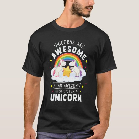 Unicorns Are Awesome I'm A Unicorn   Rainbow Tシャツ (正面)