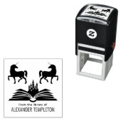 Unicorns Book Castle #2 "From the Library of"の名前 セルフインキングスタンプ (インサイチュ)
