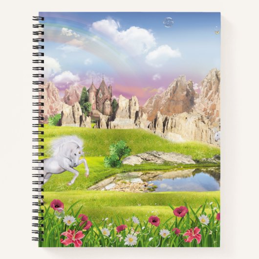 Unicorns by the lake Spiral Notebook ノートブック (正面)