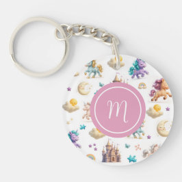 Unicorns & Fairytale Castle - お洒落ファンタジー キーホルダー