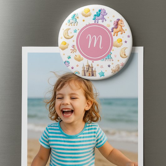 Unicorns & Fairytale Castle - お洒落ファンタジー マグネット