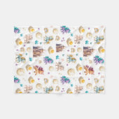 Unicorns & Fairytale Castle - Fantasy Kids Bedding フリースブランケット (正面(横))