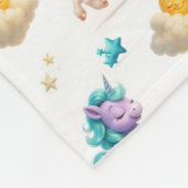 Unicorns & Fairytale Castle - Fantasy Kids Bedding フリースブランケット (角)