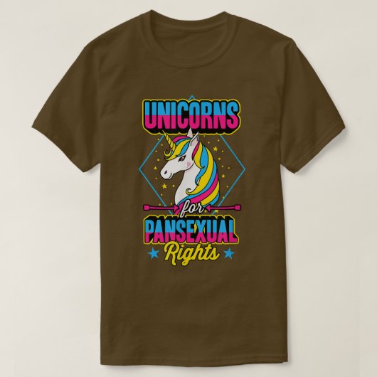Unicorns For Panseual Rights Magic 威厳のある Lgbt Tシャツ (デザイン正面)