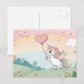 Unicorn's Heart Balloon ポストカード (正面/裏面)