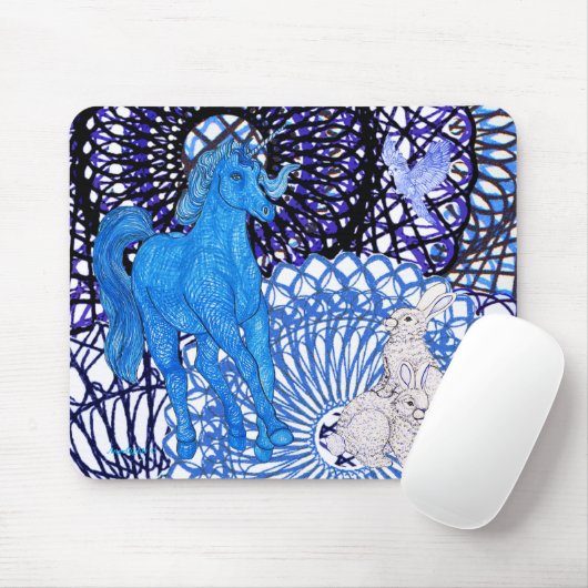 Unicorns Love Rabbits マウスパッド (マウス)