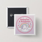 Unicorns & Rainbows 缶バッジ (正面&裏面)