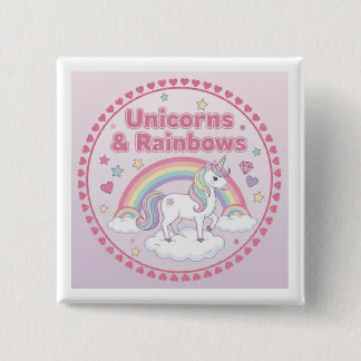 Unicorns & Rainbows 缶バッジ