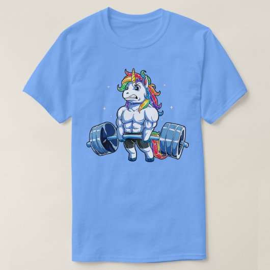 Unicorns Weightlifting Deadlift Gym Women  Fathers Tシャツ (デザイン正面)