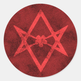 Unicursal Hexagram (Red Textured) ラウンドシール