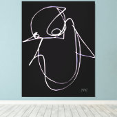 Unicursal Penguin by Tim Ozman キャンバスプリント (インサイチュ (ウッドフロア))