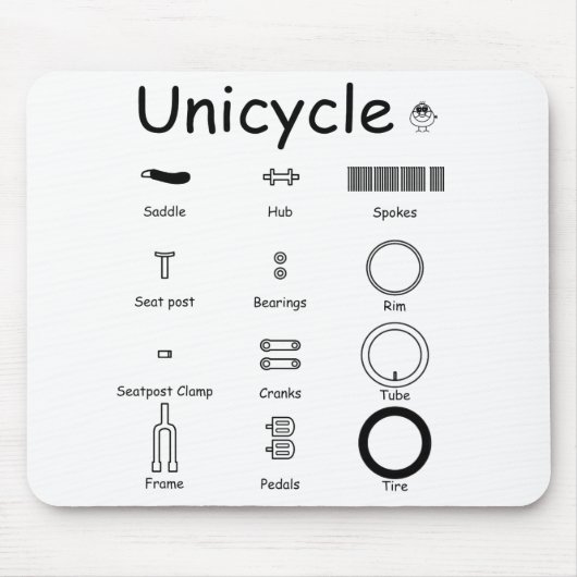 Unicycle parts マウスパッド (正面)