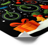 Unicycling Unicycle Christmas Tree Xmas  ポスター (角)